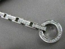 ESTATE 1.00CTW DIAMOND 14KT WHITE GOLD OPEN CIRCLE LINE BRACELET 7" INCH #20996