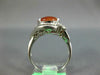 ESTATE WIDE 4.0CT DIAMOND & AAA RED JADEITE 14KT WHITE GOLD OVAL HEART LOVE RING