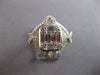 LARGE 1.93CT DIAMOND 18KT WHITE GOLD 3D ROUND & BAGUETTE SQUARE ENGAGEMENT RING