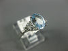 ESTATE 1.42CT DIAMOND & AAA AQUAMARINE 14KT WHITE GOLD 3D OVAL ENGAGEMENT RING
