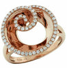 WIDE .33CT DIAMOND 14KT ROSE GOLD 3D CLASSIC CIRCULAR SWIRL FRIENDSHIP FUN RING