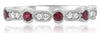 .35CT DIAMOND & AAA RUBY 14KT WHITE GOLD ROUND HEXAGON FILIGREE ANNIVERSARY RING