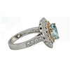 2.74CT WHITE GREEN & FANCY YELLOW DIAMOND 18KT 2 TONE GOLD HALO ENGAGEMENT RING