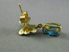 ESTATE .20CT BLUE TOPAZ 14KT YELLOW GOLD 3D BUTTERFLY HANGING EARRINGS #25197