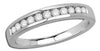 0.25CT DIAMOND 14KT WHITE GOLD 3D ROUND CHANNEL SEMI ETERNITY ANNIVERSARY RING