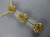 ESTATE 1.40CT DIAMOND 14KT YELLOW GOLD FLOWER PAST PRESENT FUTURE PENDANT #441