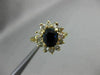 ESTATE 1.55CT DIAMOND & SAPPHIRE 14K YELLOW GOLD 3D FLOWER ENGAGEMENT RING 22333