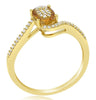 .79CT DIAMOND & AAA CITRINE 14K YELLOW GOLD OVAL & ROUND ETOILE CRISS CROSS RING