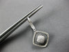 LARGE .66CT DIAMOND 14K WHITE GOLD SQUARE GEOMETRICAL LEVERBACK HANGING EARRINGS
