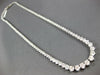 14.94CT DIAMOND 18KT WHITE GOLD THREE PRONG ETERNITY GRADUATING TENNIS NECKLACE