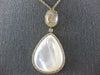 LARGE DIAMOND & AAA MOTHER OF PEARL & RUTILATED QUARTZ 14K ROSE GOLD 3D NECKLACE
