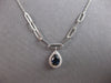 .60CT DIAMOND & AAA SAPPHIRE 14KT WHITE GOLD PEAR SHAPE & ROUND LARIAT NECKLACE