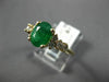 ESTATE 1.45CT DIAMOND & AAA OVAL CUT EMERALD 14KT YELLOW GOLD 3D ENGAGEMENT RING