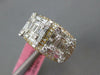 LARGE 2.69CT DIAMOND 18K WHITE AND ROSE GOLD ROUND & BAGUETTE DOUBLE SQUARE RING
