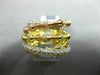 ESTATE LARGE 1.42CT DIAMOND 14KT WHITE YELLOW & ROSE GOLD MULTI ROW BAMBOO RING