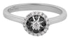 ESTATE .22CT WHITE & BLACK DIAMOND 18KT WHITE GOLD 3D FLOWER FUN RING