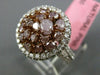 ESTATE 2.66CT PINK & WHITE DIAMOND 18KT 2 TONE GOLD 3D MULTI SHAPE FILIGREE RING