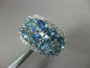 ANTIQUE WIDE 4.87CT DIAMOND & AAA LIGHT BLUE SAPPHIRE 18KT WHITE GOLD RING