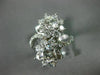 ESTATE LARGE 3.0CT DIAMOND 14KT WHITE GOLD DOUBLE FLOWER CRISS CROSS SWIRL RING