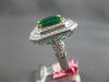 GIA EXTRA LARGE 5.86CT DIAMOND & AAA EMERALD 18KT 2 TONE GOLD 3D ENGAGEMENT RING
