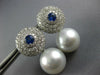 4.70CT DIAMOND & AAA SAPPHIRE & SOUTH SEA PEARL 18KT WHITE GOLD HANGING EARRINGS