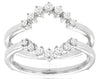 .33CT DIAMOND 14KT WHITE GOLD ROUND SHARED PRONG V SHAPE INSERT ANNIVERSARY RING