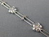 ESTATE .20CT DIAMOND 14K WHITE GOLD DOUBLE LINK FLOWER FLORAL BRACELET#19801