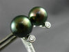 ESTATE .15CT DIAMOND & AAA TAHITIAN PEARL 14K WHITE GOLD 3D ETOILE STUD EARRINGS
