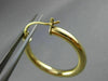 ESTATE 14KT YELLOW GOLD CLASSIC HANGING HOOP EARRINGS 25mm X 3mm WIDE #25137