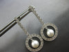 .45CT DIAMOND & AAA SOUTH SEA PEARL 14KT WHITE GOLD 3D FILIGREE HANGING EARRINGS