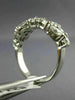 ESTATE 1.20CT ROUND & MARQUISE DIAMOND 14KT WHITE GOLD 3D ANNIVERSARY RING #2712