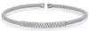 .45CT DIAMOND 14K WHITE GOLD 3D 2 ROW CLASSIC BAR WOVEN FLEXIBLE BANGLE BRACELET