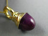 LARGE PURPLE ENAMEL 14KT YELLOW GOLD 3D DOME SHAPE FLOATING PENDANT #MILANO026