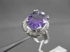 ESTATE LARGE 4.57CT DIAMOND & AAA EXTRA FACET AMETHYST 14KT WHITE GOLD HALO RING