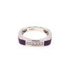 ESTATE .05CT DIAMOND & PURPLE ENAMEL 18K WHITE GOLD 3D CLASSIC 5 STONE FUN RING