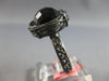ESTATE AAA BLACK ONYX 14KT BLACK GOLD 3D CLASSIC SOLITAIRE FILIGREE FUN RING