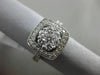 ESTATE LARGE 1.20CT ROUND DIAMOND 14KT WHITE GOLD 3D SQUARE FILIGREE FLOWER RING