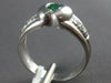 WIDE .55CT DIAMOND & AAA EMERALD 18KT WHITE GOLD 3D OVAL BEZEL MENS PINKY RING