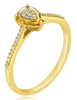 .62CT DIAMOND & AAA CITRINE 14K YELLOW GOLD 3D PEAR SHAPE & ROUND SOLITAIRE RING