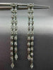 ESTATE LARGE 1.08CT DIAMOND 18KT GOLD 3D DOUBLE ROW BY THE YARD HANGING EARRINGS