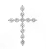 ESTATE LARGE 1.0CT DIAMOND 14KT WHITE GOLD 3D CLASSIC CROSS FLOATING PENDANT