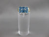ESTATE 2CTW SQUARE BLUE TOPAZ YELLOW GOLD SQUARE FLOWER RING #20326
