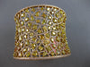 EXTRA LARGE WHITE & FANCY YELLOW DIAMOND 18KT YELLOW GOLD CUFF BANGLE BRACELET