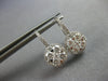 1.35CT DIAMOND 14KT WHITE GOLD 3D CLUSTER FLOWER HALO LEVERBACK HANGING EARRINGS