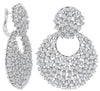 ESTATE LARGE 9.05CT DIAMOND 18KT WHITE GOLD MULTI ROW LEVERBACK HANGING EARRINGS