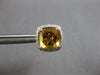 LARGE 3.93CT DIAMOND & AAA CITRINE 18KT WHITE GOLD CUSHION & ROUND STUD EARRINGS