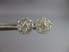 ESTATE LARGE 2.8CT DIAMOND 14KT WHITE GOLD 3D ROUND FLOWER CLASSIC STUD EARRINGS