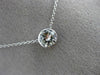 ESTATE .79CT DIAMOND 14KT WHITE GOLD 3D BEZEL SOLITAIRE PENDANT NECKLACE #25605