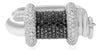 ESTATE 2.8CT WHITE & BLACK DIAMOND 18KT WHITE GOLD LOVE KNOT MULTI ROW FUN RING