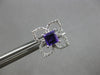 .75CT DIAMOND & AAA AMETHYST 14KT WHITE GOLD PRINCESS CUT & ROUND STUD EARRINGS